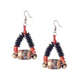 AAKRITI ART CREATIONS Brass-Plated Beaded Classic Drop Earrings image 2