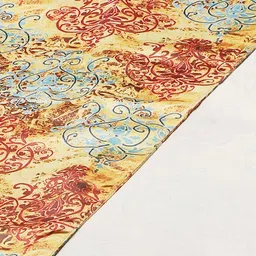 SOJANYA Men Navy Blue & Mustard Yellow Solid Kurta with Churidar & Ethnic Printed Jacket image 2