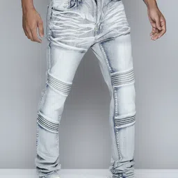 WAIMEA Men Hollywood Skinny Fit Mildly Distressed Heavy Fade Stretchable Jeans image 4