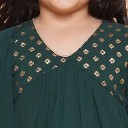 Aj DEZInES Girls Ethnic Motif Printed Empire Gotta Patti Kurti with Sharara & Dupatta image 2