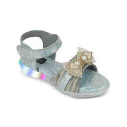 BAESD Girls Embellished LED Lighting Open Toe Flats image 4