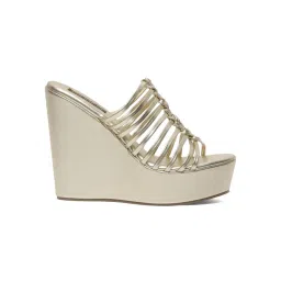 Flat n Heels Women Casual Wedges Gold image 3