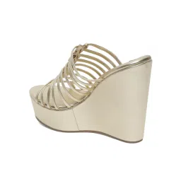 Flat n Heels Women Casual Wedges Gold image 4