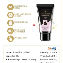 BORN PRETTY UV/LED Extension Quick Building Varnish Poly Nail Gel 30 ml - BP04 image 4