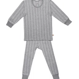 mack jonney VIMAL JONNEY Infants Pack of 3 Self Striped Cotton Thermal Sets image 3