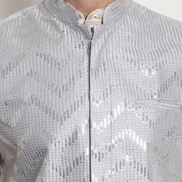 SOJANYA Chevron Embellished Mandarin Collar Nehru Jackets image 3