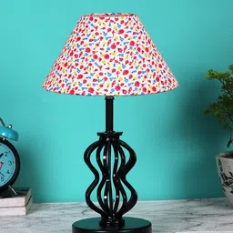 Devansh Black & White Printed Traditional Frustum Table Lamp image 4
