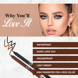 MATTLOOK Single Stroke Super Glide Eyeliner Kohl Kajal - 1.3g - Jet Black image 3