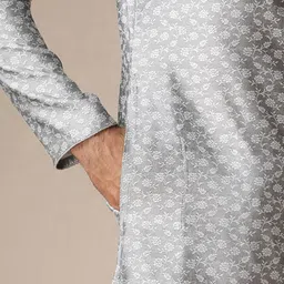 Manyavar Men Printed Full Sleeves Kurta With Pyjama image 5