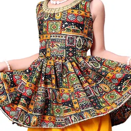 BAESD Girls Ethnic Motifs Printed Regular Pure Cotton Kurta With Dhoti Pants image 4