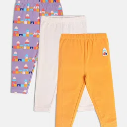 MINI KLUB Infant Girls Pack Of 3  Ankle Length Leggings-picture-28