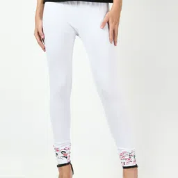 BAESD Pack Of 3 Bottom Printed Slim-Fit Cotton Lycra Churidar Length Leggings image 5