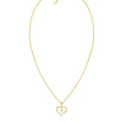 GIVA 925 Sterling Silver Gold-Plated CZ-Studded Pendant With Chain image 2
