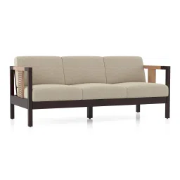 urban ladder Cairo 3 Seater Wooden Sofa (Macadamia Brown) image 3