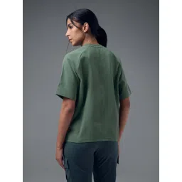 Technosport Women Green Graphic Printed Round Neck Sports T-Shirt image 2