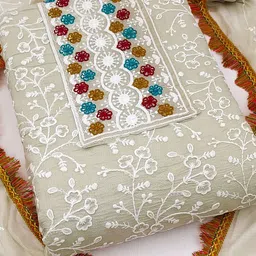 MANVAA Embroidered Unstitched Dress Material image 2