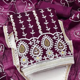 MANVAA Embroidered Unstitched Dress Material image 3
