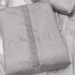 MANVAA Ethnic Motifs Embroidered Unstitched Dress Material image 2