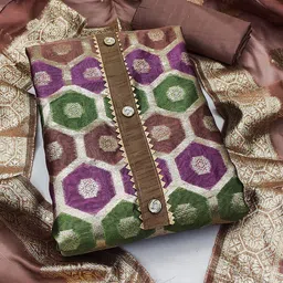 LeeliPeeri Designer Organza Unstitched Dress Material image 2