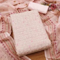 Panzora Sequinned Embellished Unstitched Dress Material image 2