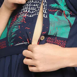 True Shape Abstract Printed Maternity Fit and Flare Midi Dress image 2