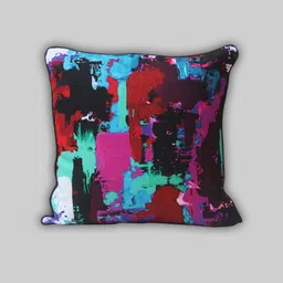 ZEBA World Blue & Purple Abstract Square Cushion Cover image 2