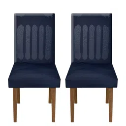 Kuber Industries Set of 2 Navy Blue Solid Chair Cover image 4