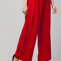 Trend Level Ethnic Motifs Embroidered Wide Leg Palazzos image 2