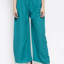 Clora Creation Women Set Of 2 Blue & Green Palazzos image 2