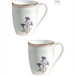CLAY CRAFT White & Blue 2 Pieces Printed Ceramic Glossy Mugs 300 ml-picture-15