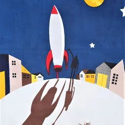 UrbanArts Navy Blue & White Conversational 300 TC King Bedsheet with 2 Pillow Covers image 3