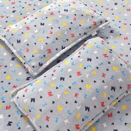 FABINALIV Grey Cartoon Characters Printed Woollen 300 TC King Bedsheet Set-2.50 m x 2.25 m image 3