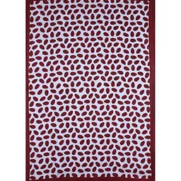 UNIBLISS Maroon & White Printed Cotton 144 TC Single Bedsheet With 1 Pillow Cover image 2
