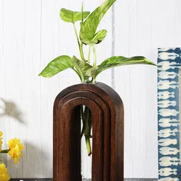 The Decor Mart Brown Textured Arch Step Testube Planter image 2