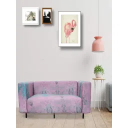 House of Quirk Double Seater Sofa Cover For Couch Flexible 140 Gsm Sofa Slipcover - Fog Pink image 2