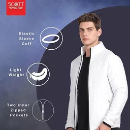 cnmn Quilted Puffer Bomber Men's Jacket - Light Weight, Biker Jacket, Stylish Outerwear Jacket image 5