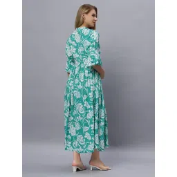 Mamma's Maternity Turquoise Rayon Pregnancy/Feeding Long Dress with Belt (Set of 2) image 2