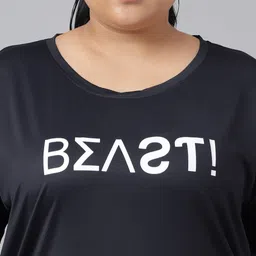 MKH Plus Size Typography Printed Drop-Shoulder Sleeves Dri-FIT Relaxed Fit Sports T-shirt image 2