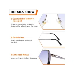 HASHTAG EYEWEAR Blue Rectangle Full Rim Casual Unisex Sunglass - Try (14) KS 8072 C3 (42) image 2