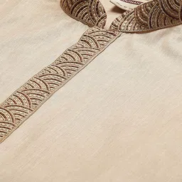 Manthan Men Beige Solid Straight Kurta image 3