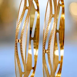 LUCKY JEWELLERY Set Of 2 18K One Gram Gold-Plated Bangles image 3