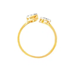 GIVA Graceful Leaf 14KT Gold Diamond Studded Finger Ring-2.0 gm image 5