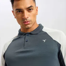 Technosport Colourblocked Polo Collar Antimicrobial Training T-shirt image 4