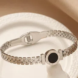 Designs & You Stainless Steel Silver-Plated Bangle-Style Bracelet image 2