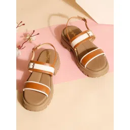 VALIOSAA Tan Color Casual Sandal Heels image 1