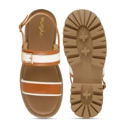 VALIOSAA Tan Color Casual Sandal Heels image 5