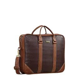 LOREM Unisex Brown Textured Messenger Bag image 2