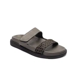 HEEL YOUR SOLE Striped Leather Open Toe Flats image 2