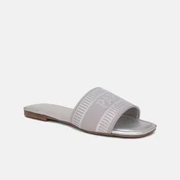 HASTEN Printed Open Toe Flats image 2