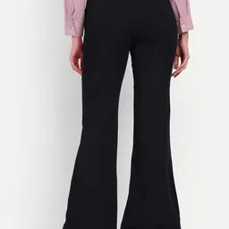 BROADSTAR Women Relaxed Flared High Rise Stretchable Easy Wash Bootcut Trousers image 4